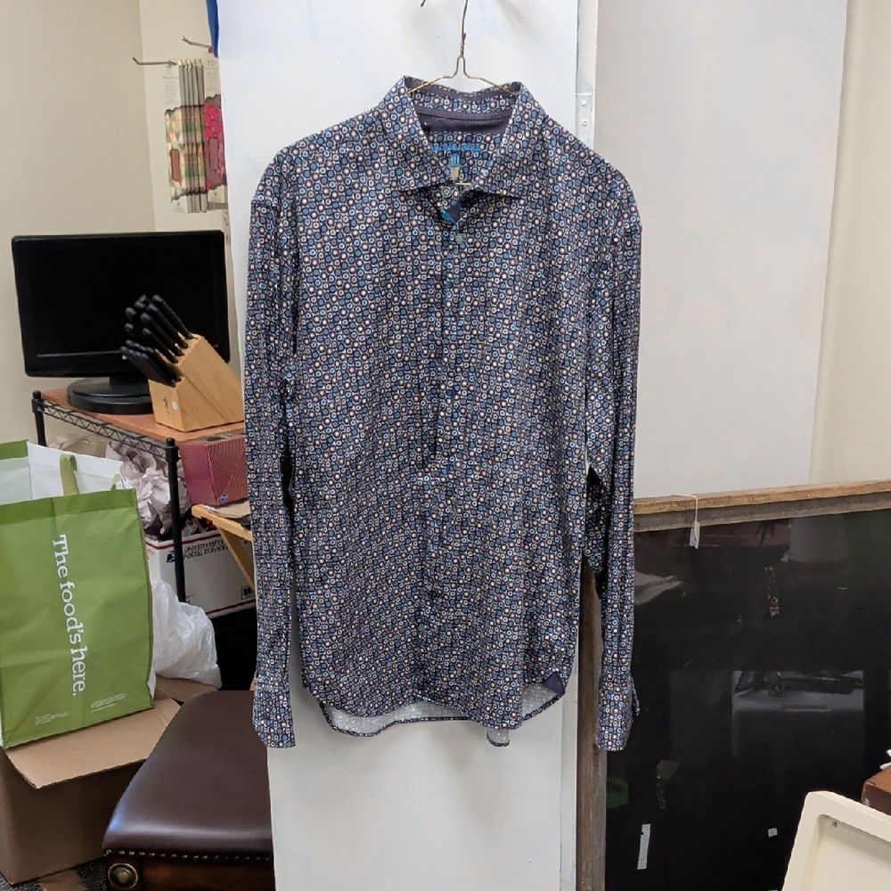 Men's Casual Button Down Shirt - Multicolor Pattern